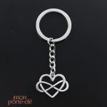 Porte-clé cœur infini en métal élégant