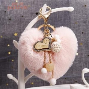 Porte-clé en forme de cœur doux