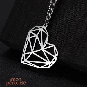 Porte-clé cœur géométrique, un cadeau idéal
