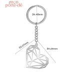 Porte-clé déco cœur avec motif géométrique