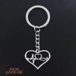 Porte-clé cœur gravé "L'amour" en métal