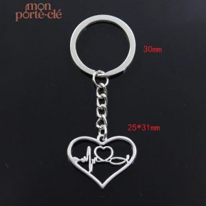 Cadeau romantique : porte-clé cœur avec gravure personnalisée