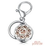 Porte-clé cœur avec auréole métallique