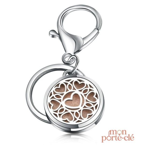 Porte-clé cœur avec auréole métallique