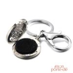 Accessoire porte-clé cœur, finition métallique