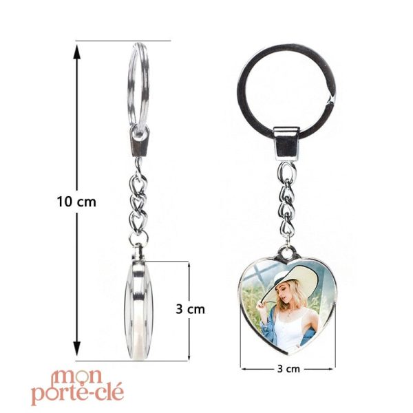Porte-clé photo personnalisé pour les amoureux