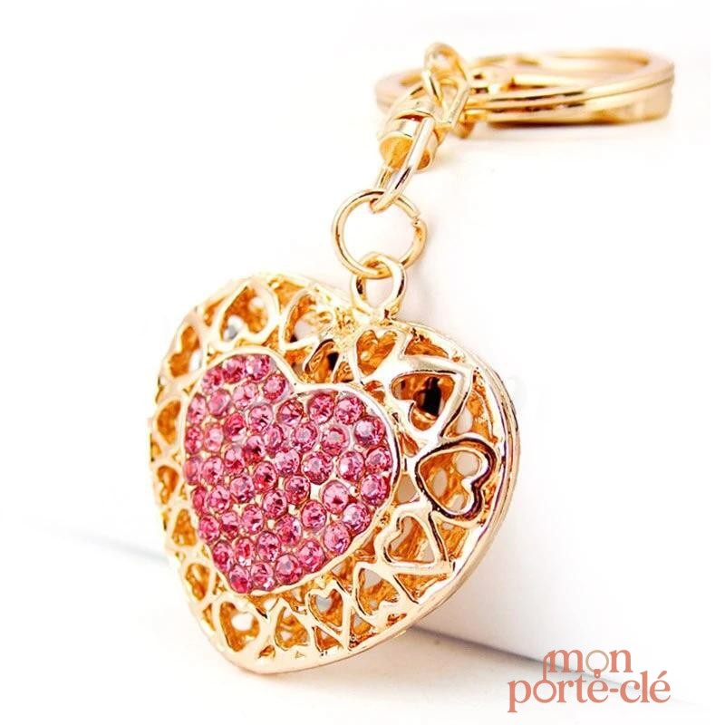 Porte-Clé Original Cœur de Strass