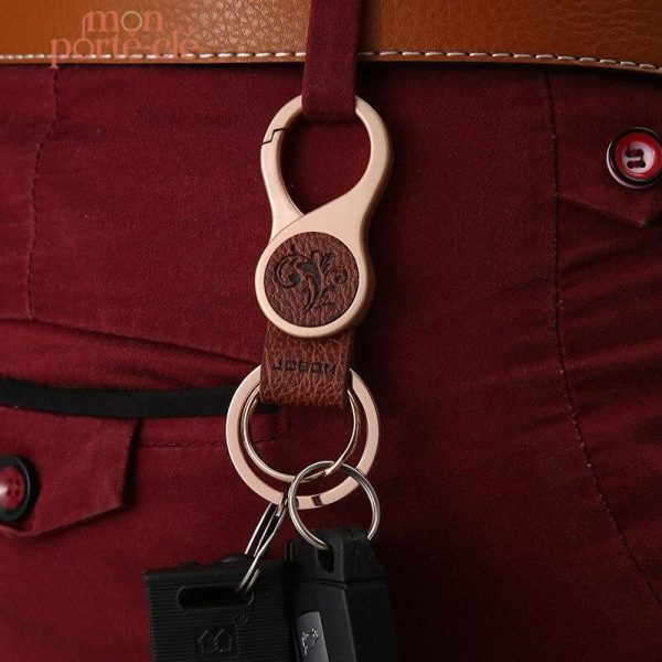 Porte-clé cuir minimaliste, accessoire tendance