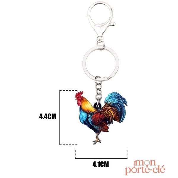 Porte-clé coq amusant, idéal pour ajouter du style à vos clés
