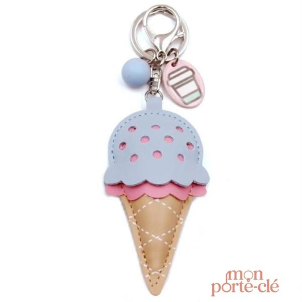 Porte-clé original en forme de cornet de glace