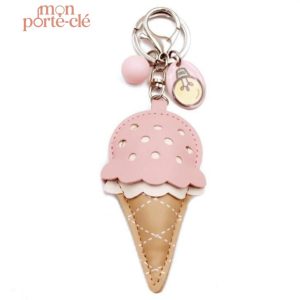 Porte-clé gourmand en forme de glace colorée
