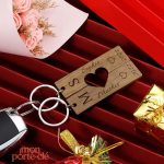 Porte-clé en bois pour amoureux, cadeau idéal