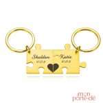 Cadeau porte-clé couple gravé, un souvenir unique