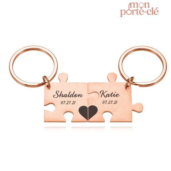 Porte-clé couple personnalisé, idéal pour les occasions spéciales