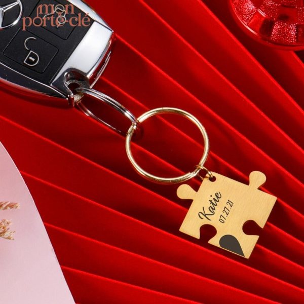 Porte-clé couple, gravure personnalisée pour un couple