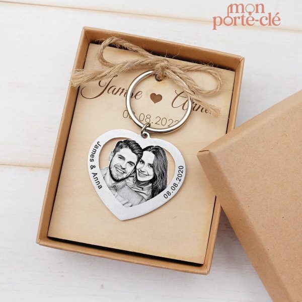 Accessoire couple : porte-clé photo