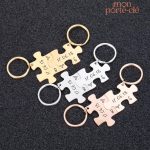 Porte-Clé Puzzle pour couples, symbole d'amour
