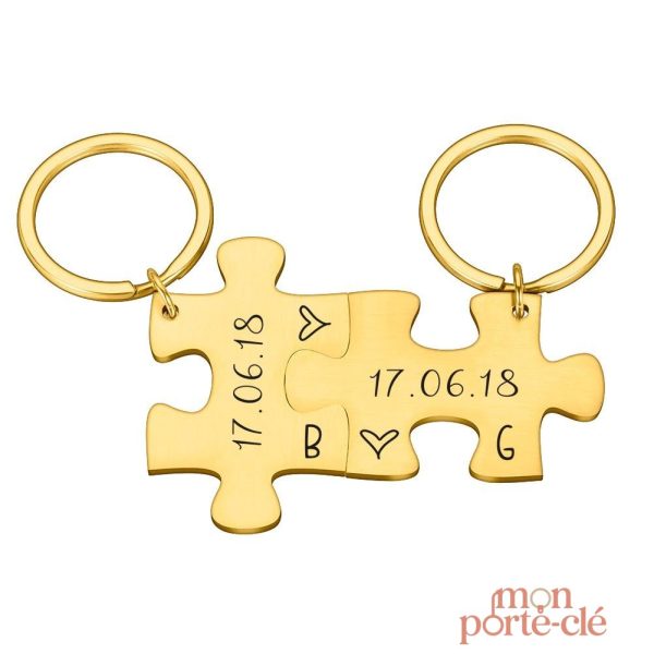 Porte-Clé Couple Puzzle, accessoire tendance pour amoureux