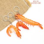 Porte-clé crevette design original en forme d'animal