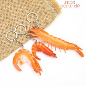 Porte-clé crevette design original en forme d'animal