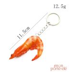 Porte-clé inspiré de la mer avec motif de crevette