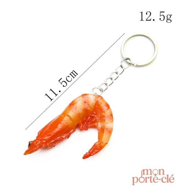 Porte-clé inspiré de la mer avec motif de crevette