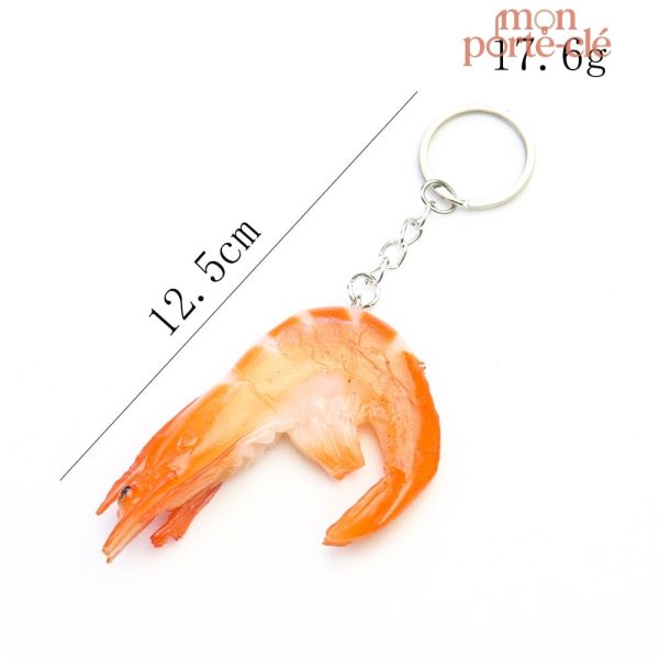 Accessoire porte-clé amusant en forme de crevette