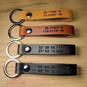 Porte-clé en cuir avec gravure sur demande