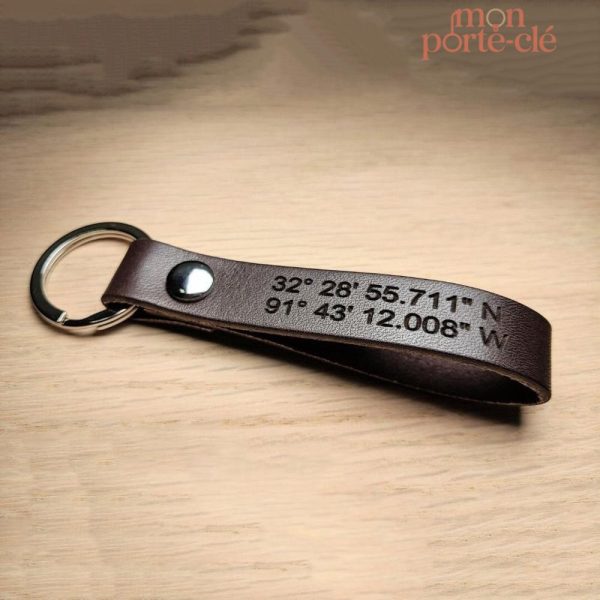 Porte-clé personnalisé en cuir, idéal comme cadeau