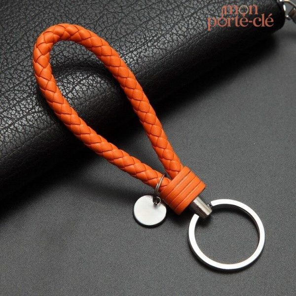 Porte-Clé en cuir tressé, choix élégant et pratique