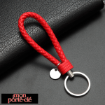 Accessoire en cuir tressé, porte-clé durable