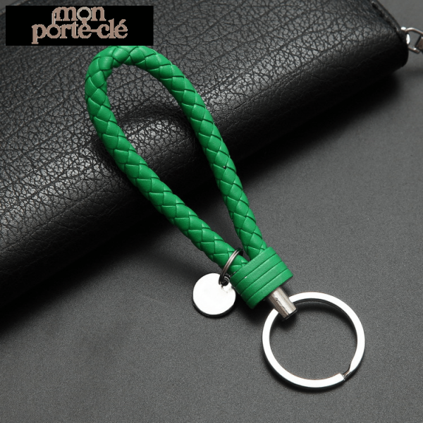 Porte-Clé design en cuir tressé, idéal pour quotidien