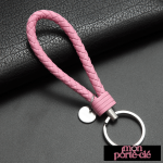 Porte-Clé Cuir tressé, parfait pour clés et accessoires