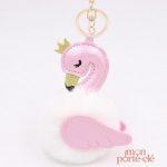 Porte-clé cygne élégant en métal