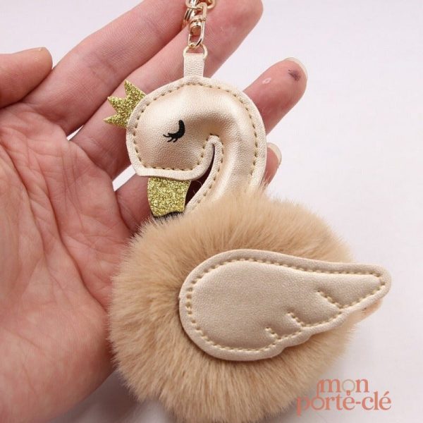 Porte-clé animal stylisé en forme de cygne