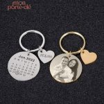 Porte-clé couple avec date spéciale gravée