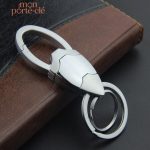 Porte-clé en acier pour homme, style élégant