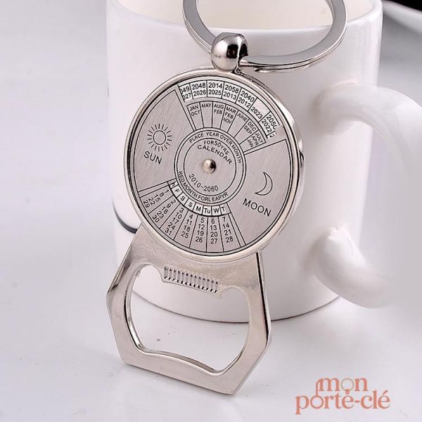 Porte-clé en acier, décapsuleur pratique et design élégant