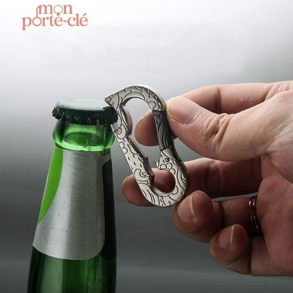 Accessoire de poche, porte-clé décapsuleur en métal