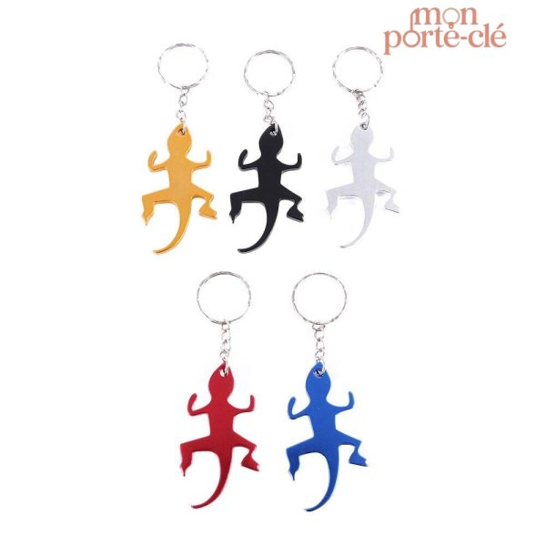 Porte-clé en aluminium, design lézard, utile et stylé