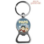 Porte-clé en acier avec message Je T'Aime Papa