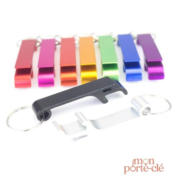 Porte-clé décapsuleur publicitaire en métal - vue 2