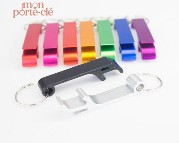 Porte-Clé Décapsuleur en Aluminium : Design Coloré