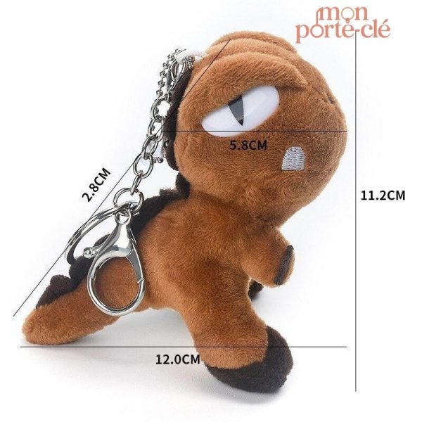 Porte-clé dinosaure coloré en peluche