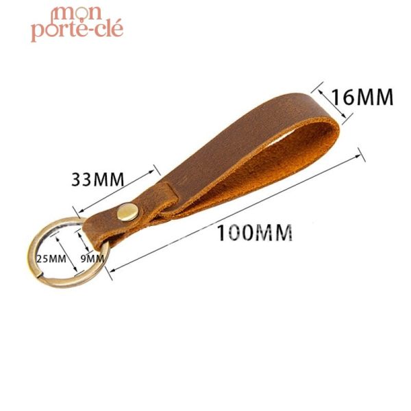 Accessoire en cuir pour porte-clé avec dragonne