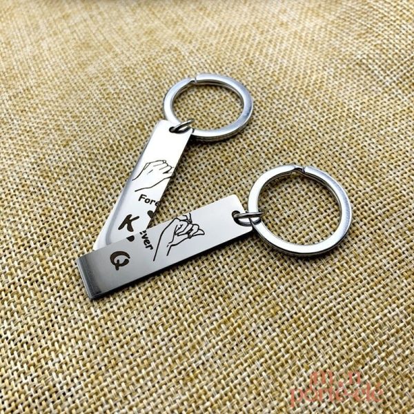 Porte-clé couple en métal, cadeau parfait pour la Saint-Valentin