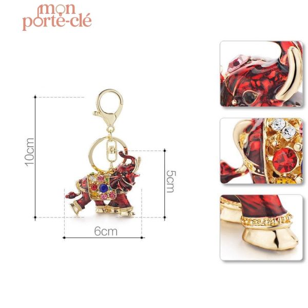 Porte-clé amusant éléphant, accessoire pratique et stylé