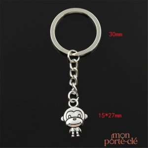 Porte-clé en forme de singe, accessoire tendance et décalé