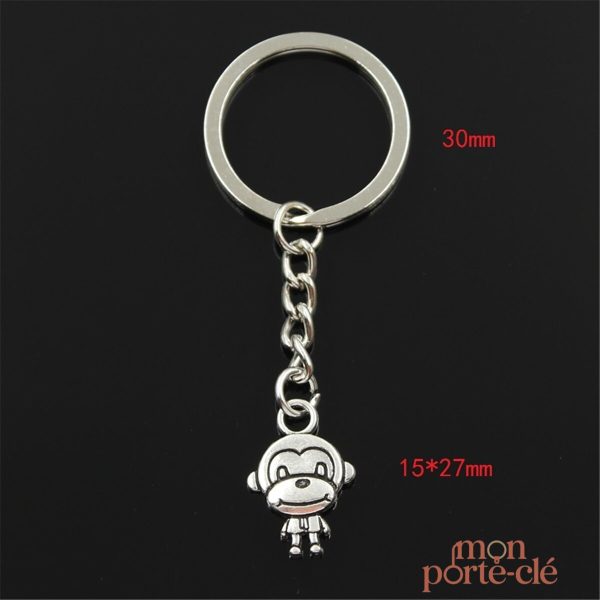 Porte-clé en forme de singe, accessoire tendance et décalé