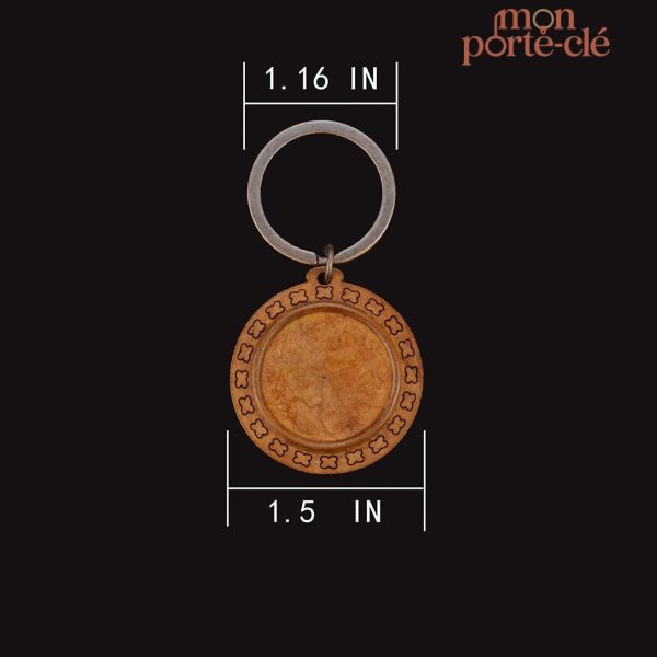 Porte-clé photo en bois gravé sur mesure